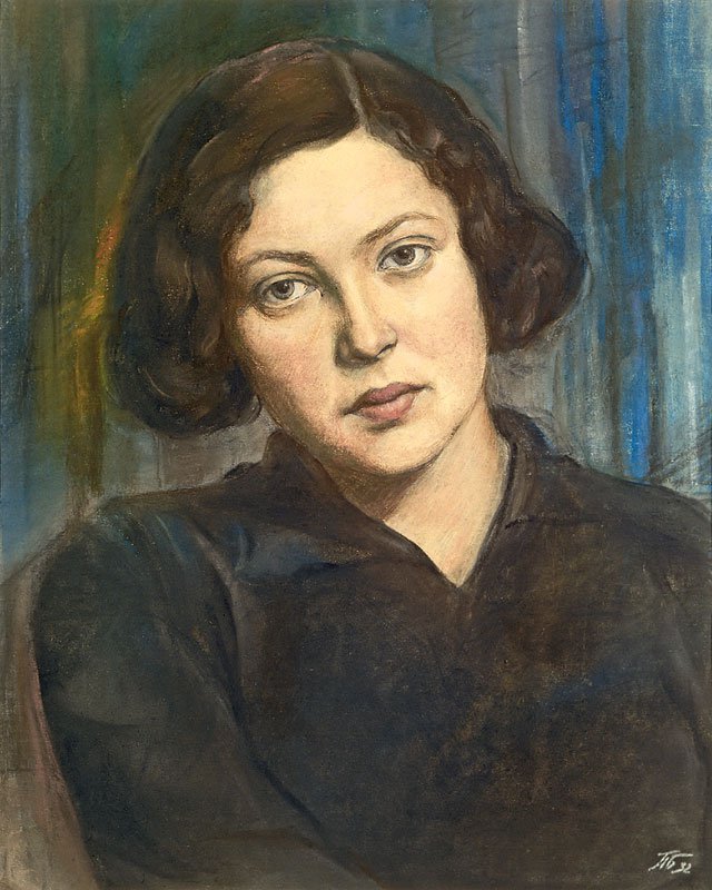 Poitr Belousov (1912-1989). Portrait of young woman.